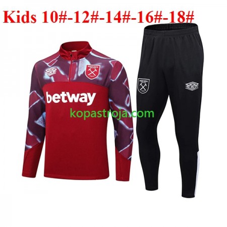 West Ham United Barn Tränings Sweatshirtställ Röd 2023/24